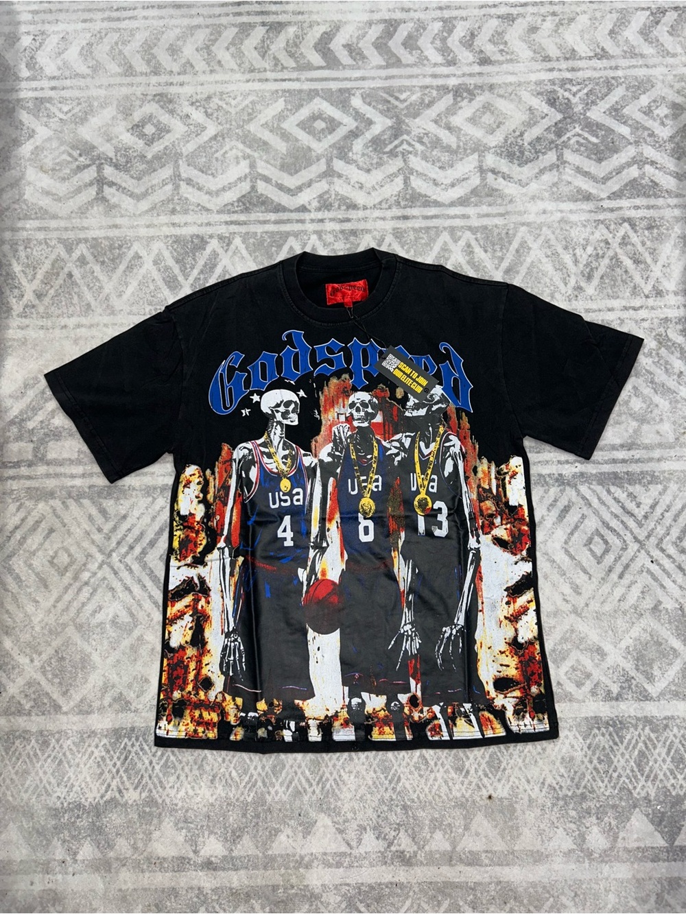 Black Graphic NBA Skeletons Tee